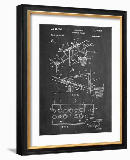 Basketball Goal With Backboard Patent 1960-null-Framed Art Print