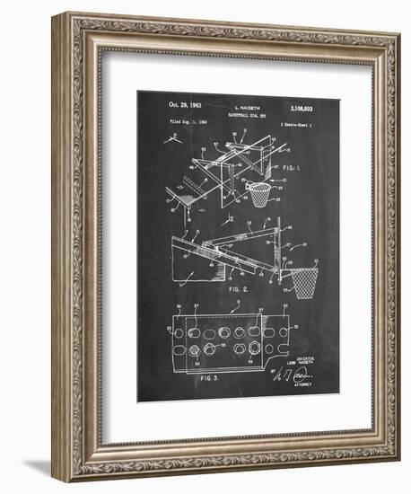 Basketball Goal With Backboard Patent 1960-null-Framed Art Print