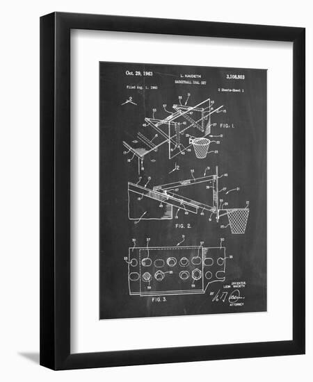 Basketball Goal With Backboard Patent 1960-null-Framed Art Print