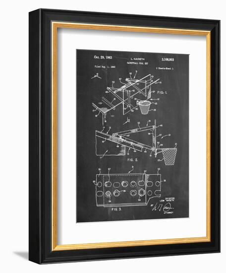 Basketball Goal With Backboard Patent 1960-null-Framed Art Print