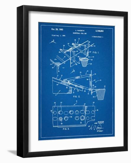 Basketball Goal With Backboard Patent 1960-null-Framed Art Print