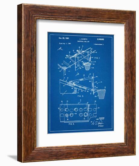 Basketball Goal With Backboard Patent 1960-null-Framed Art Print