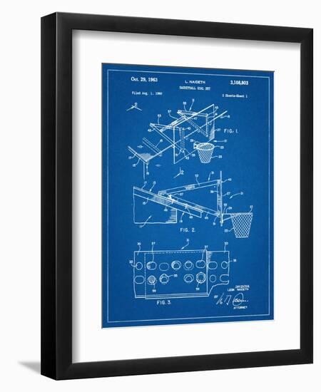 Basketball Goal With Backboard Patent 1960-null-Framed Art Print