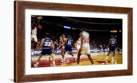 Basketball match in progress, Chicago Bulls, Chicago Stadium, Chicago, Cook County, Illinois, USA-null-Framed Photographic Print