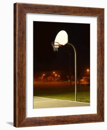 Basketball Net and Court-null-Framed Photographic Print