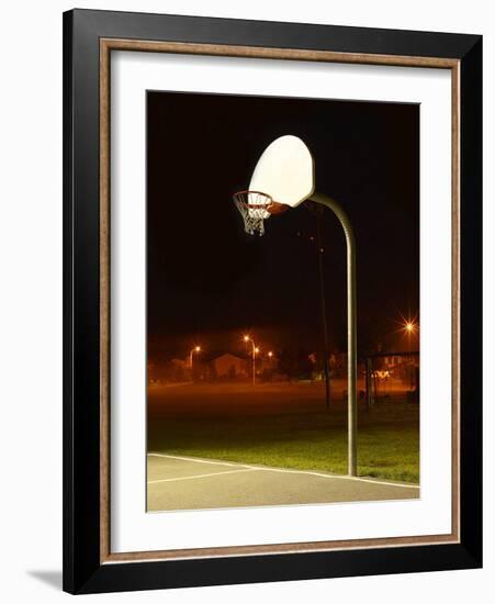 Basketball Net and Court-null-Framed Photographic Print