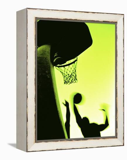 Basketball Silhouette-null-Framed Premier Image Canvas