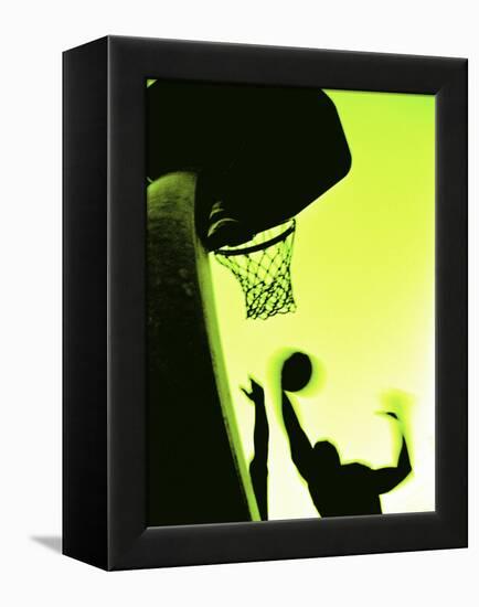 Basketball Silhouette-null-Framed Premier Image Canvas