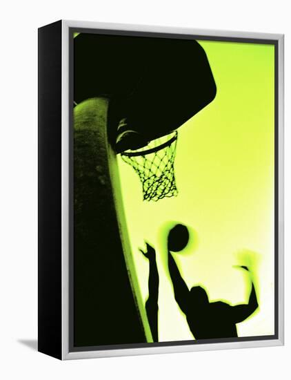 Basketball Silhouette-null-Framed Premier Image Canvas