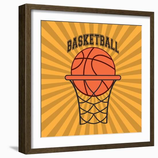 Basketball Sport Design-Jemastock-Framed Art Print