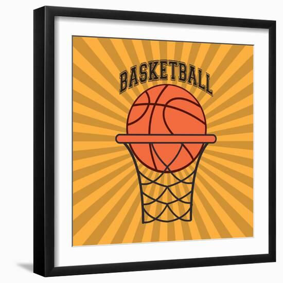 Basketball Sport Design-Jemastock-Framed Art Print