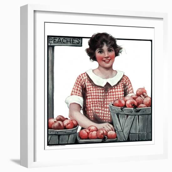 "Baskets of Peaches,"August 4, 1923-Katherine R. Wireman-Framed Giclee Print