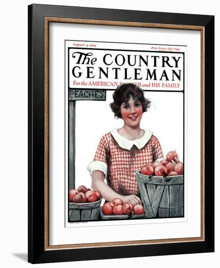 "Baskets of Peaches," Country Gentleman Cover, August 4, 1923-Katherine R. Wireman-Framed Giclee Print