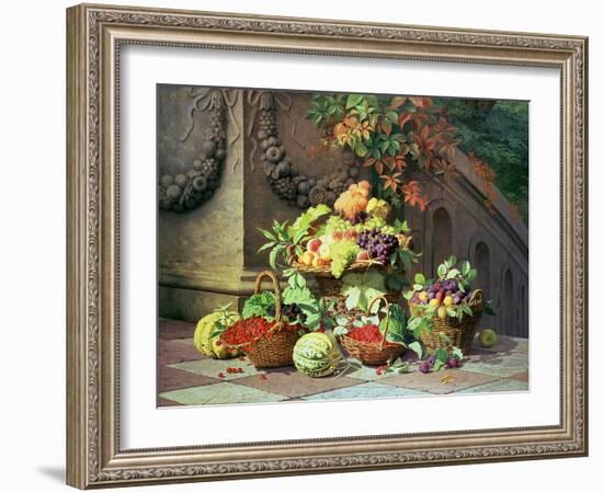 Baskets of Summer Fruits-William Hammer-Framed Giclee Print
