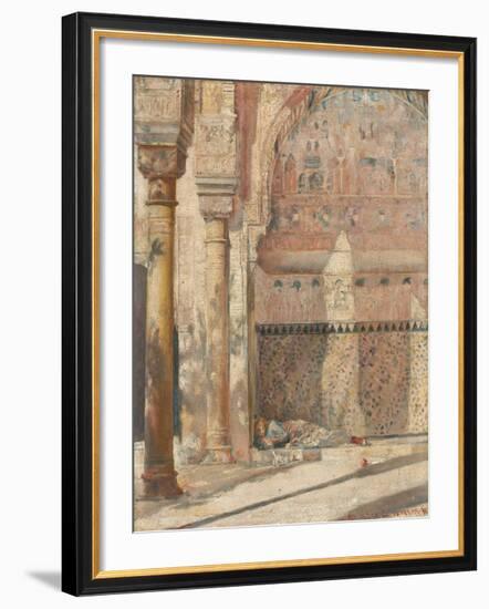 Basking - a corner in the Alhambra-Tom Roberts-Framed Premium Giclee Print