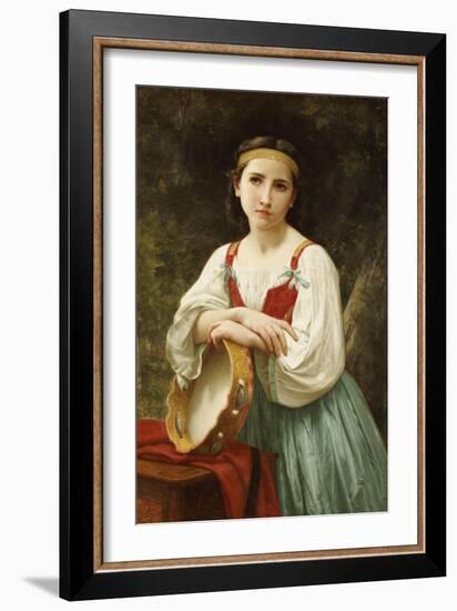 Basque Gipsy Girl with Tambourine-William Adolphe Bouguereau-Framed Giclee Print