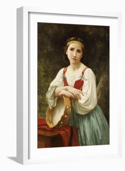 Basque Gipsy Girl with Tambourine-William Adolphe Bouguereau-Framed Giclee Print