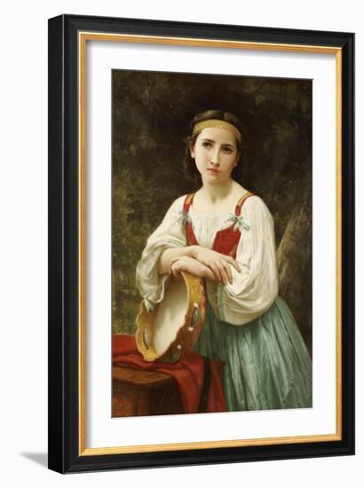 Basque Gipsy Girl with Tambourine-William Adolphe Bouguereau-Framed Giclee Print
