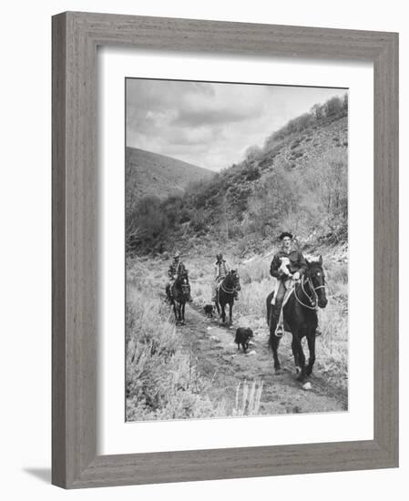 Basque Shepherder Bertrand Borda Carring a Stray Lamb Back to the Herd-Carl Mydans-Framed Photographic Print