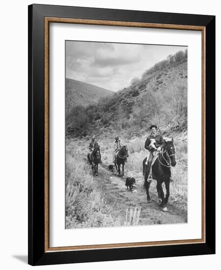 Basque Shepherder Bertrand Borda Carring a Stray Lamb Back to the Herd-Carl Mydans-Framed Photographic Print