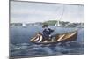 Bass Fishing-Currier & Ives-Mounted Giclee Print