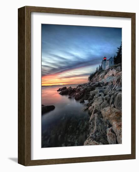 Bass Harbor Head Lighthouse at Sunset, Maine-George Oze-Framed Photographic Print