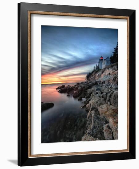 Bass Harbor Head Lighthouse at Sunset, Maine-George Oze-Framed Photographic Print