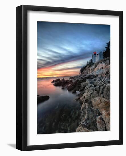 Bass Harbor Head Lighthouse at Sunset, Maine-George Oze-Framed Photographic Print