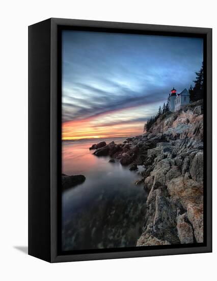 Bass Harbor Head Lighthouse at Sunset, Maine-George Oze-Framed Premier Image Canvas