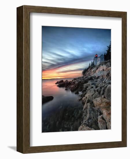 Bass Harbor Head Lighthouse at Sunset, Maine-George Oze-Framed Photographic Print