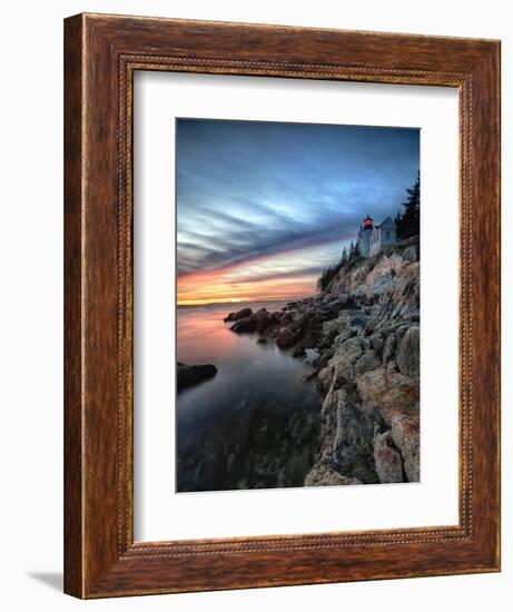 Bass Harbor Head Lighthouse at Sunset, Maine-George Oze-Framed Photographic Print