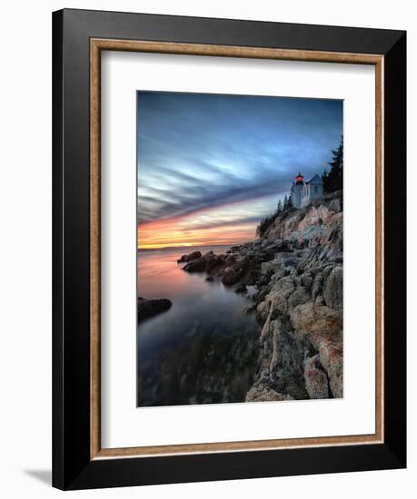 Bass Harbor Head Lighthouse at Sunset, Maine-George Oze-Framed Photographic Print