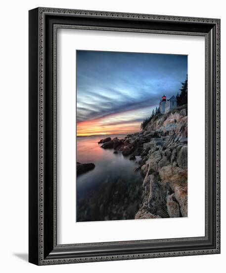 Bass Harbor Head Lighthouse at Sunset, Maine-George Oze-Framed Photographic Print