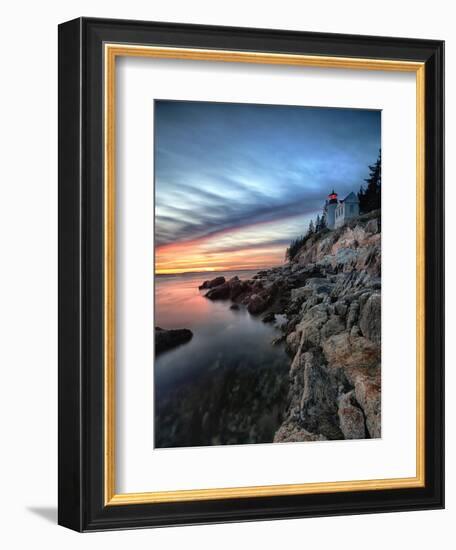 Bass Harbor Head Lighthouse at Sunset, Maine-George Oze-Framed Photographic Print