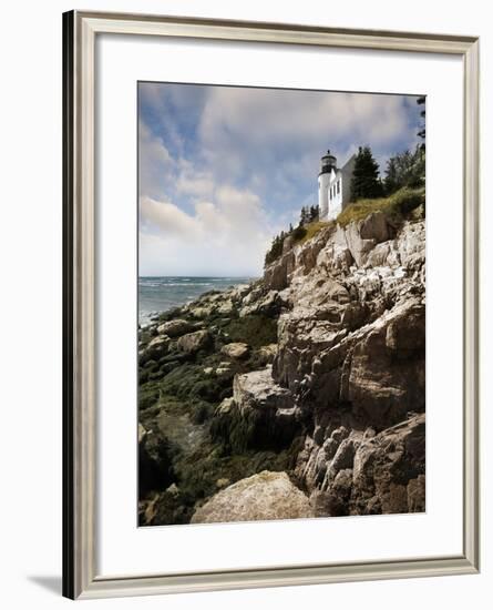 Bass Harbor Head Lighthouse & Foothill-Monte Nagler-Framed Photographic Print