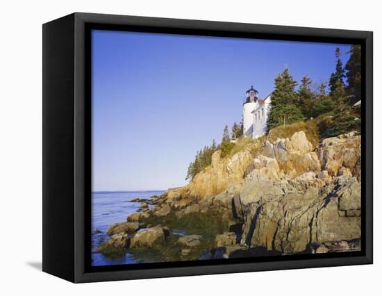 Bass Harbour Lighthouse, Acadia National Park, Maine, New England, USA-Roy Rainford-Framed Premier Image Canvas