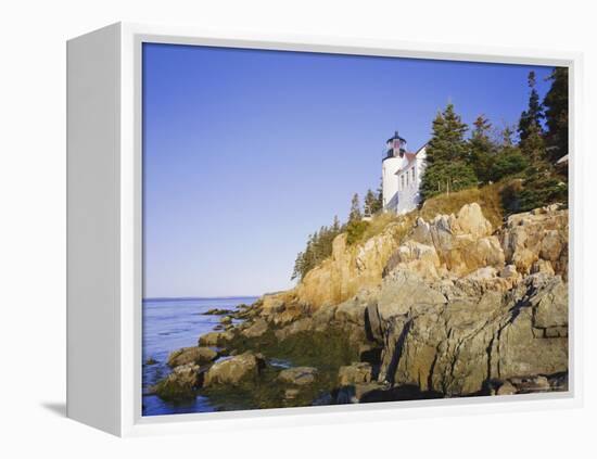 Bass Harbour Lighthouse, Acadia National Park, Maine, New England, USA-Roy Rainford-Framed Premier Image Canvas