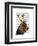 Basset Hound and Antlers-Fab Funky-Framed Art Print