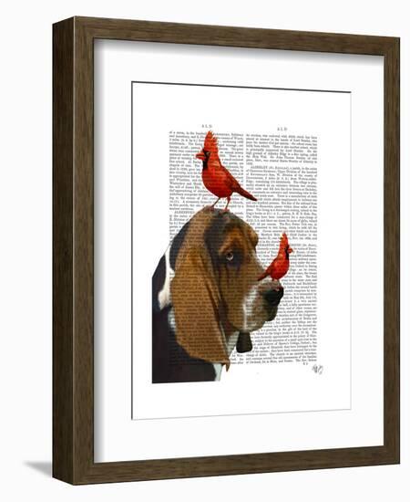 Basset Hound and Birds-Fab Funky-Framed Art Print