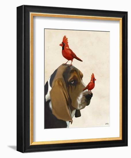 Basset Hound and Birds-Fab Funky-Framed Art Print