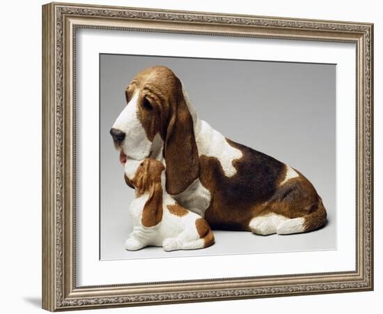 Basset Hound and Puppy-Sandro Nardini-Framed Giclee Print