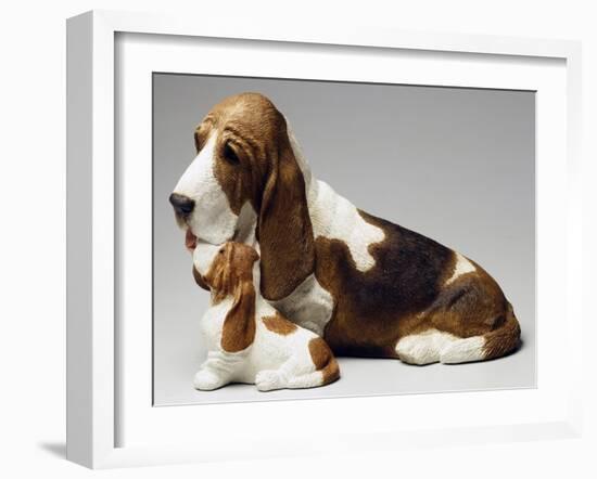 Basset Hound and Puppy-Sandro Nardini-Framed Giclee Print