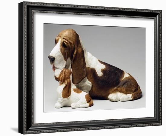 Basset Hound and Puppy-Sandro Nardini-Framed Giclee Print