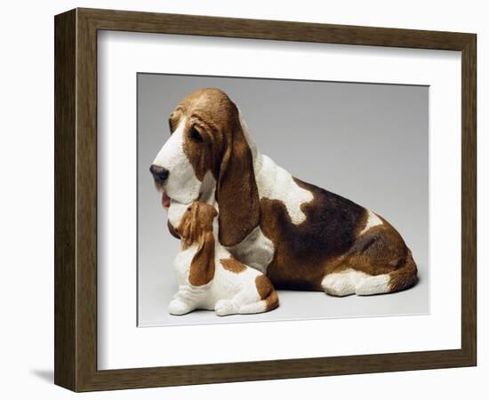 Basset Hound and Puppy-Sandro Nardini-Framed Giclee Print