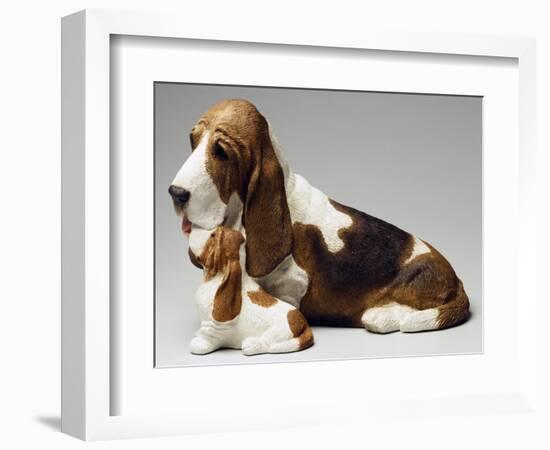 Basset Hound and Puppy-Sandro Nardini-Framed Giclee Print