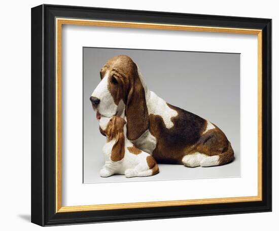 Basset Hound and Puppy-Sandro Nardini-Framed Giclee Print