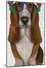 Basset Hound Flower Glasses-Fab Funky-Mounted Art Print