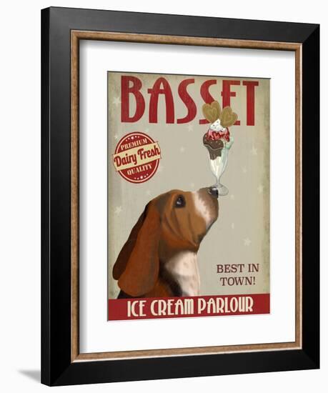 Basset Hound Ice Cream-Fab Funky-Framed Premium Giclee Print