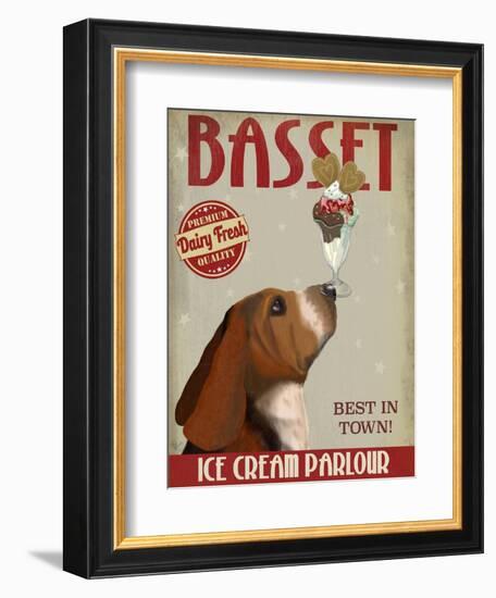 Basset Hound Ice Cream-Fab Funky-Framed Premium Giclee Print