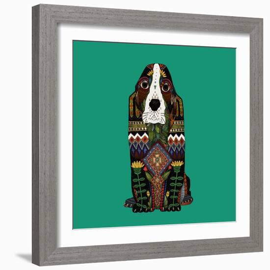 Basset Hound Jade-Sharon Turner-Framed Art Print